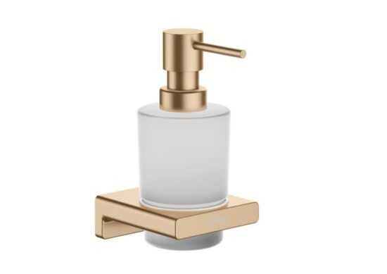 Dávkovač mydla Hansgrohe AddStoris s držákem vo farebnom prevedení kartáčovaný bronz 41745140