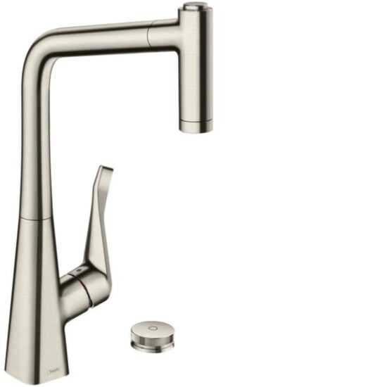 Drezová batéria Hansgrohe Metris s vyťahovacou spŕškou