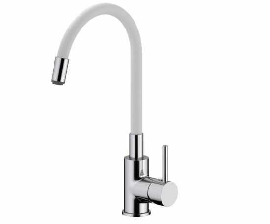 Drezová batéria S-line Pro so silikónovým ramienkom biela / chróm SIKOBSLPRO290B