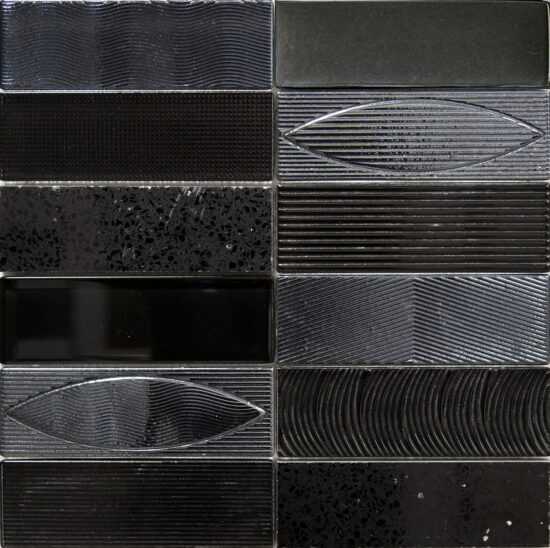 Sklenená mozaika Mosavit Geo negro 30x30 cm mat / lesk GEONE