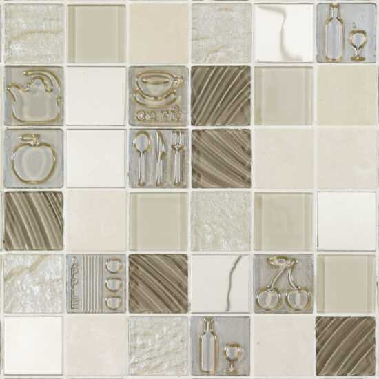 Sklenená mozaika Mosavit Kitchen beige 30x30 cm mat / lesk KITCHENBE
