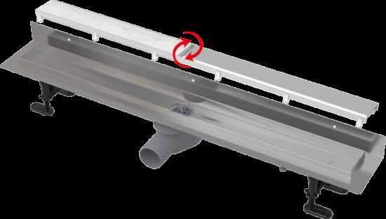 Sprchový žľab Alcaplast DOUBLE9 FIT AND GO k stene 95 cm nerez APZ23DOUBLE9950