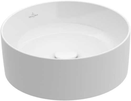 Umývadlo na dosku Villeroy & Boch Collar 40x40 cm alpská biela bez otvoru na batériu 4A1840R1