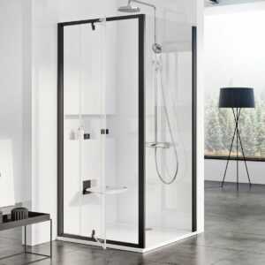Bočná zástena k sprchovacím dverám 100x190 cm Ravak Pivot čierna 90GA0300Z1