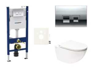Cenově zvýhodněný závěsný WC set Geberit do lehkých stěn / předstěnová + WC SAT Infinitio SIKOGESINFD35