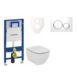 Cenovo zvýhodnený závesný WC set Geberit do ľahkých stien / predstenová montáž + WC Ideal Standard Tesi 111.300.00.5NF4