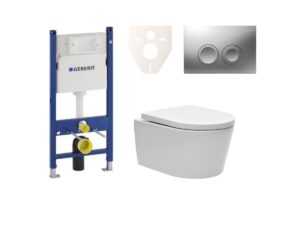 Cenovo zvýhodnený závesný WC set Geberit do ľahkých stien / predstenová montáž + WC SAT Brevis SIKOGES7W3