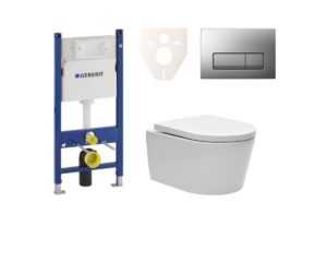 Cenovo zvýhodnený závesný WC set Geberit do ľahkých stien / predstenová montáž + WC SAT Brevis SIKOGES7W8