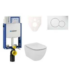 Cenovo zvýhodnený závesný WC set Geberit na zamurovanie + WC Ideal Standard Tesi 110.302.00.5NF1