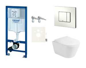 Cenovo zvýhodnený závesný WC set Grohe do ľahkých stien / predstenová montáž + WC Glacera Ava SIKOGRSAVA2S