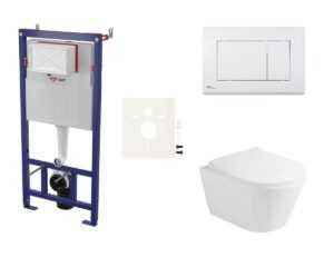 Cenovo zvýhodnený závesný WC set SAT do ľahkých stien / predstenová montáž + WC Glacera Ava SIKOSSAVA20K