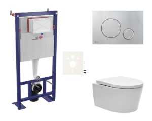 Cenovo zvýhodnený závesný WC set SAT do ľahkých stien / predstenová montáž + WC SAT Brevis SIKOSSBR71