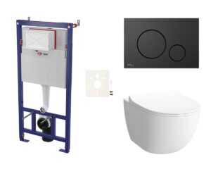 Cenovo zvýhodnený závesný WC set SAT do ľahkých stien / predstenová montáž + WC SAT Infinitio SIKOSSINF68K
