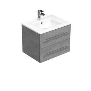 Kúpeľňová skrinka s umývadlom Naturel Cube Way 60x53x46 cm matný betón CUBE46602BEMOD