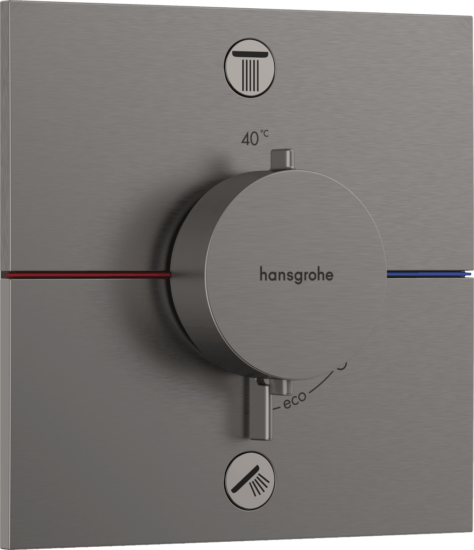 Vaňová batéria Hansgrohe ShowerSelect Comfort E bez podomietkového telesa kartáčovaný čierny chróm 15578340