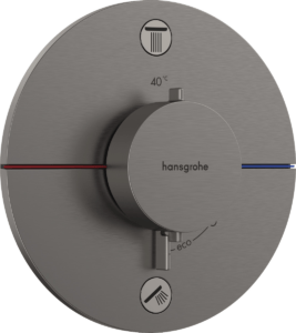 Vaňová batéria Hansgrohe ShowerSelect Comfort S bez podomietkového telesa kartáčovaný čierny chróm 15554340